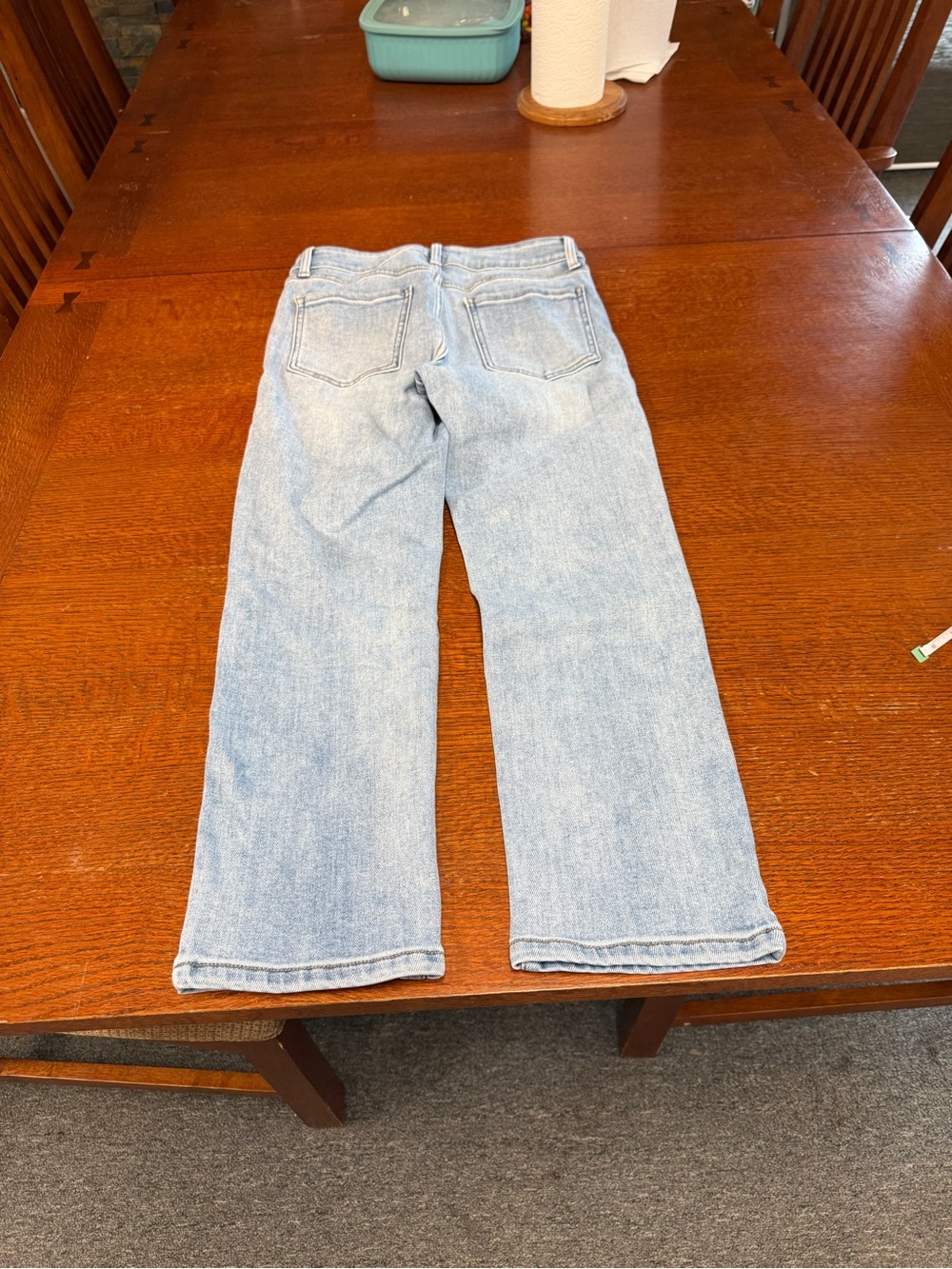 Just USA Light Blue Denim Jeans size 8/29 wide waist band double button no rips - Picture 5 of 9